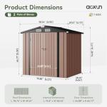 Aoxun 6x4 FT Outdoor Garden Storage Shed