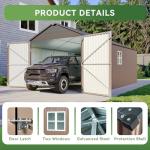 Aoxun Large Metal Storage Shed with Doors & Windows