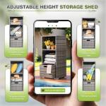 Greesum Outdoor Rattan Storage Shed with Shelves
