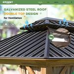 EROMMY 10x12 Hardtop Aluminum Gazebo with Curtains
