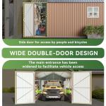 Aoxun Large Metal Storage Shed with Doors & Windows
