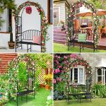 Heavy Duty Metal Garden Arch with Bench