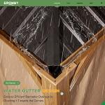 EROMMY 10x12 Hardtop Aluminum Gazebo with Curtains