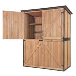 Metal Frame Outdoor Storage Shed with Adjustable Shelves