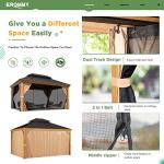 EROMMY 10x12 Hardtop Aluminum Gazebo with Curtains