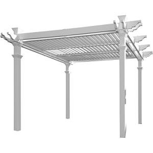 Adjustable 10' x 10' Vinyl Pergola for Gardens