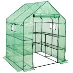 SUNGIFT Outdoor Walk-in Greenhouse with 10 Shelves
