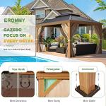 EROMMY 10x12 Hardtop Aluminum Gazebo with Curtains