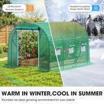 Grezone Walk-in Greenhouse with Screen Doors and Windows