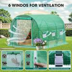 Grezone Walk-in Greenhouse with Screen Doors and Windows