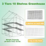 SUNGIFT Outdoor Walk-in Greenhouse with 10 Shelves