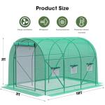 Grezone Walk-in Greenhouse with Screen Doors and Windows