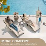 Devoko Outdoor Rattan Chaise Lounge Set - Beige