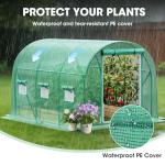 Grezone Walk-in Greenhouse with Screen Doors and Windows