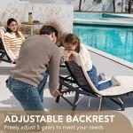 Devoko Outdoor Rattan Chaise Lounge Set - Beige