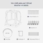 3x3m Pop-up Tent with Carry Bag, Beige