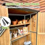 Metal Frame Outdoor Storage Shed with Adjustable Shelves