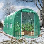 Grezone Walk-in Greenhouse with Screen Doors and Windows