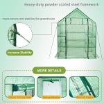 SUNGIFT Outdoor Walk-in Greenhouse with 10 Shelves