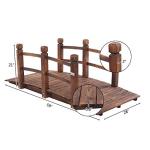 5 ft Classic Wooden Garden Bridge with Rails