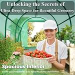 Grezone Walk-in Greenhouse with Screen Doors and Windows