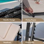 Devoko Outdoor Rattan Chaise Lounge Set - Beige