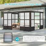 10x14FT Wall-Mounted Sunroom with Detachable Roof