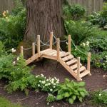 Cedar Wood Garden Bridge with Side Rails
