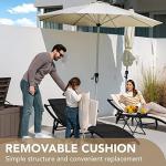 Devoko Outdoor Rattan Chaise Lounge Set - Beige