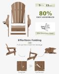 Folding Adirondack Chairs with Cup Holder, Teak