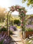 Heavy-Duty Metal Garden Arch for Climbing Plants