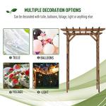 79in Wooden Garden Arbor Arch Trellis for Climbing Vines