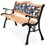AFSTAR Outdoor Garden Bench with Rose Backrest