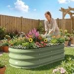Kesfitt 4x2x1 FT Galvanized Steel Garden Bed