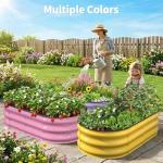 Kesfitt 4x2x1 FT Galvanized Steel Garden Bed