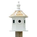Large Hexagonal White Bird House for Gardens