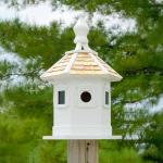 Large Hexagonal White Bird House for Gardens