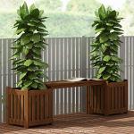 Tioman Hardwood Outdoor Flowerbox with Bench
