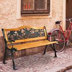 AFSTAR Outdoor Garden Bench with Rose Backrest