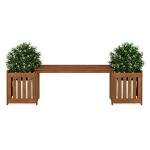 Tioman Hardwood Outdoor Flowerbox with Bench