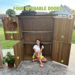 Metal Frame Outdoor Storage Shed with Adjustable Shelves