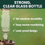 Antique Glass Hummingbird Feeder for Gardens