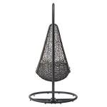 Gray and White Wicker Rattan Outdoor Swing Chair Set