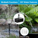 Solar Bird Bath Fountain Pump with Battery Backup