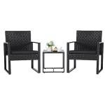 Flamaker 3-Piece Wicker Patio Conversation Set