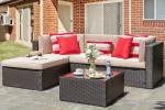 5-Piece Brown Wicker Patio Furniture Set