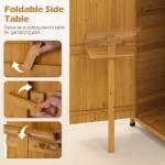 Goplus Lockable Wooden Storage Shed with Work Table