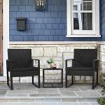 Flamaker 3-Piece Wicker Patio Conversation Set
