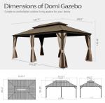 Domi 14x20FT Hardtop Outdoor Gazebo with Curtains