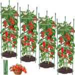 4 Tomato Cages for Garden Support, 51.2" Tall